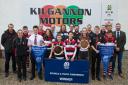 Dee Bradbury, vice-president of the Scottish Rugby Union, and Steven Clydesdale of Kilgannon Motors are photographed with players and coaches representing all the successful teams who are part of Stirling County’s Rugby Academy