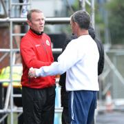 Stirling Albion boss Stuart McLaren with Alloa assistant Paddy Connolly