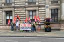 GMB Refuse Cleaners demonstrate outside city chambers for Covid19 bonus pay. Picture: Carla Jenkins