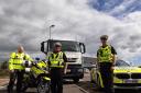 Road policing officers Tom Aitken and Neil Mealey with Road Policing sergeant Colin Morrison
