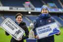 Glasgow Captain Eilidh Barbour and Edinburgh Captain Jamie Ritchie looking to raise some support for Doddie Aid 2024 ahead of the 1872 Cup double header between Glasgow Warriors and Edinburgh Rugby at Murrayfield Stadium in Edinburgh - 19/12/23
Photo