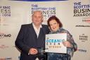 Kevin and Pam Wilson winning Best Small Business at the Scottish SME Awards