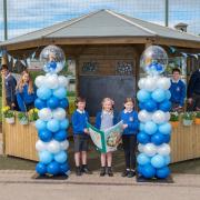 Newton Primary pupils open the new outdoor classroom