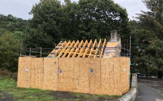 NEW TIMBER: The roof is being upgraded with original slates to be reinstated